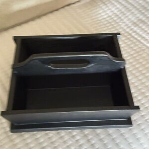 Black Antique Wooden Utensils Tray